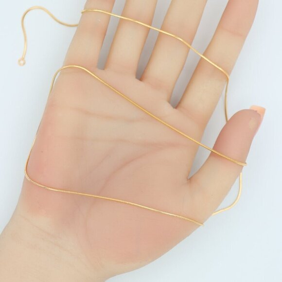 Delicate Rose Gold Snake Chain Necklace,  Elegant Look, XPNL0130 - Picture 11 of 12